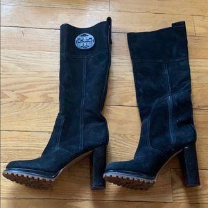 Tory Burch Suede Black Boots Size 7,5